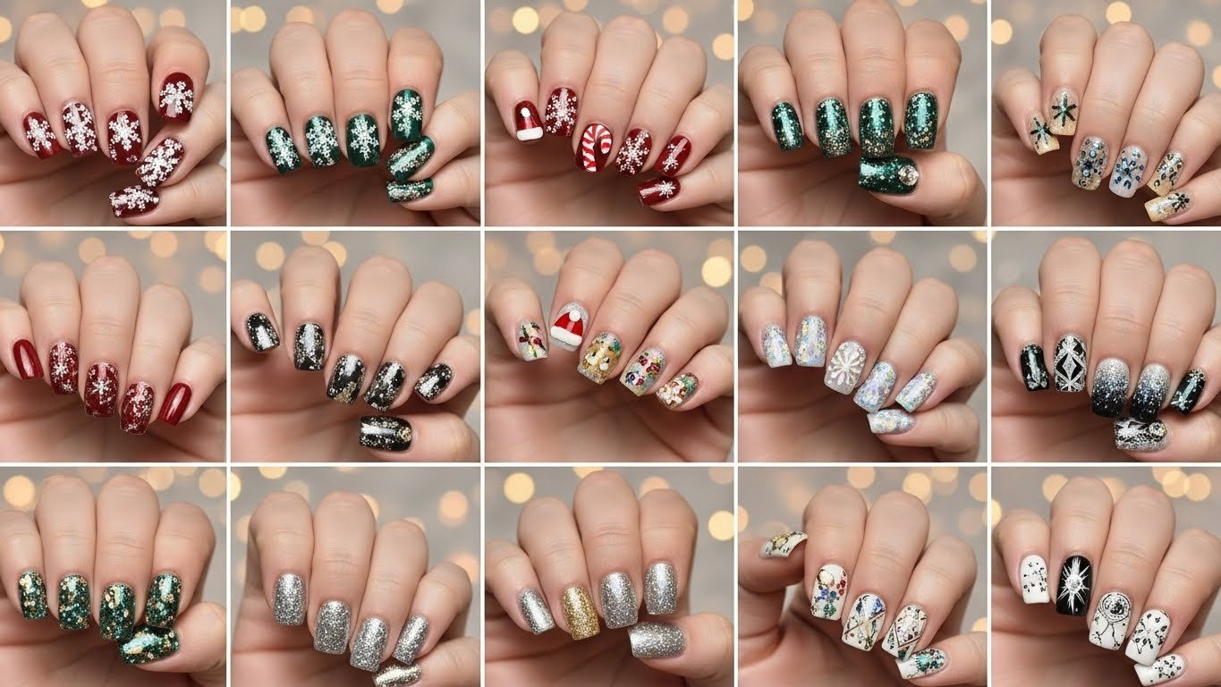 25 Sparkly Christmas Nail Design Ideas