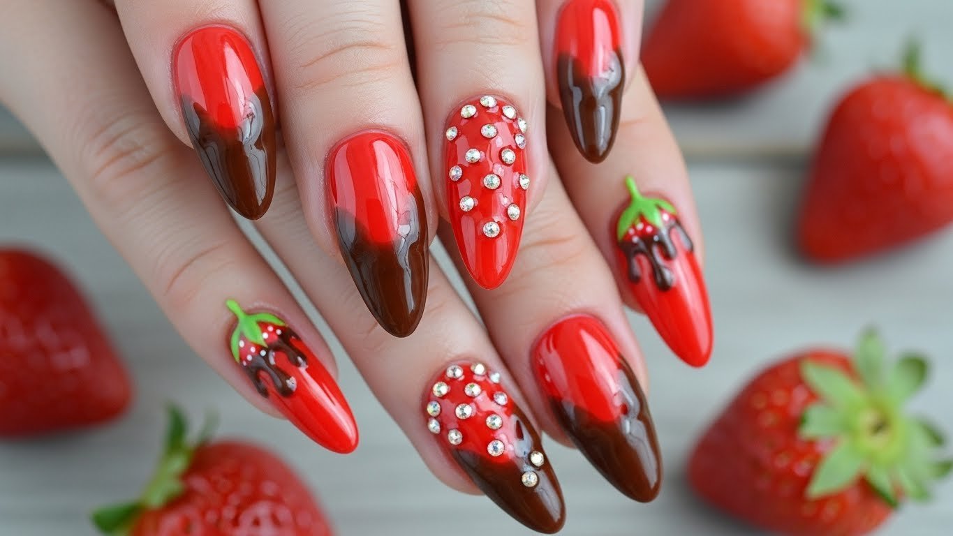 Chocolate-Dipped Strawberry Nails