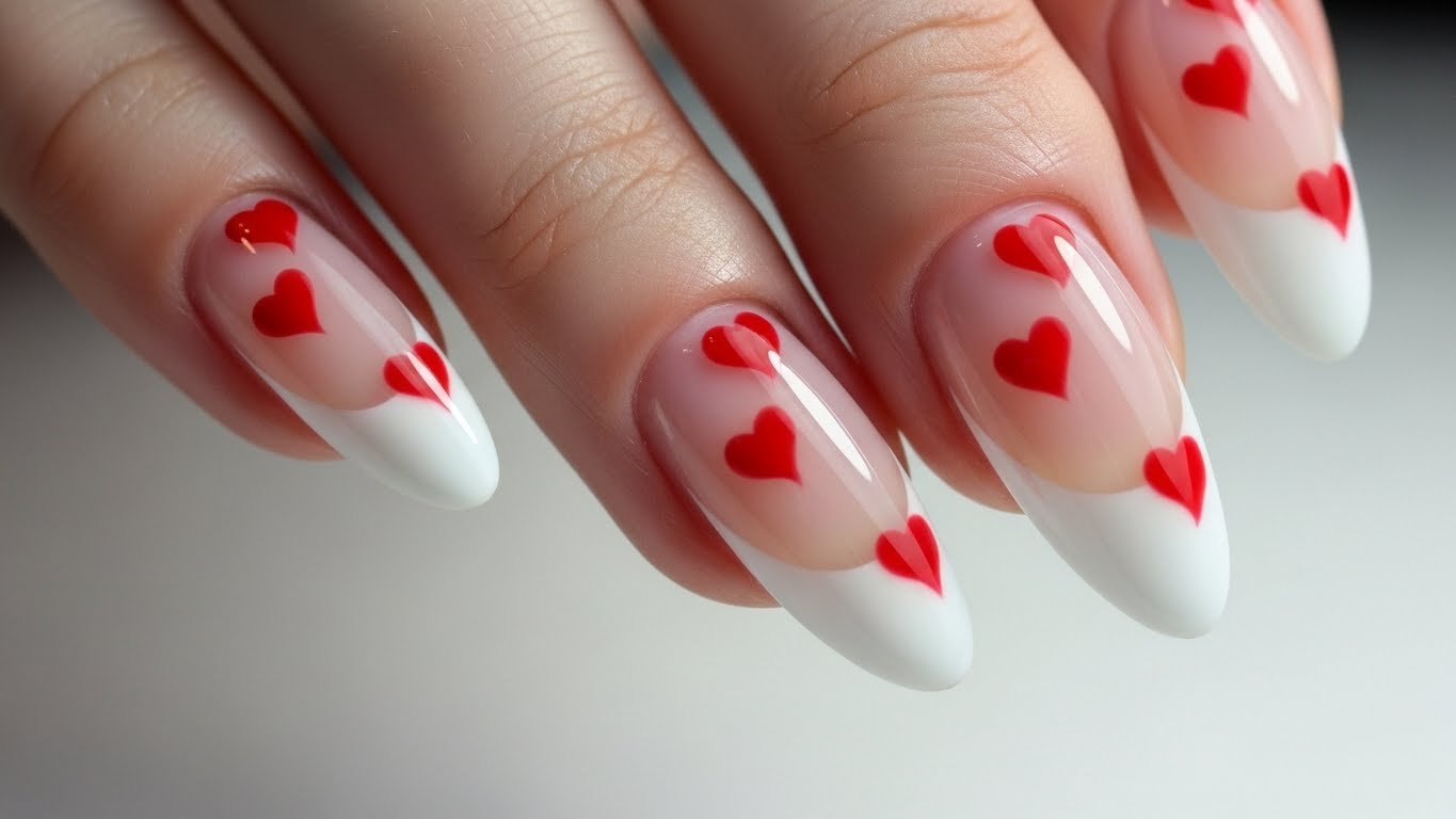 Floating Heart French Tips