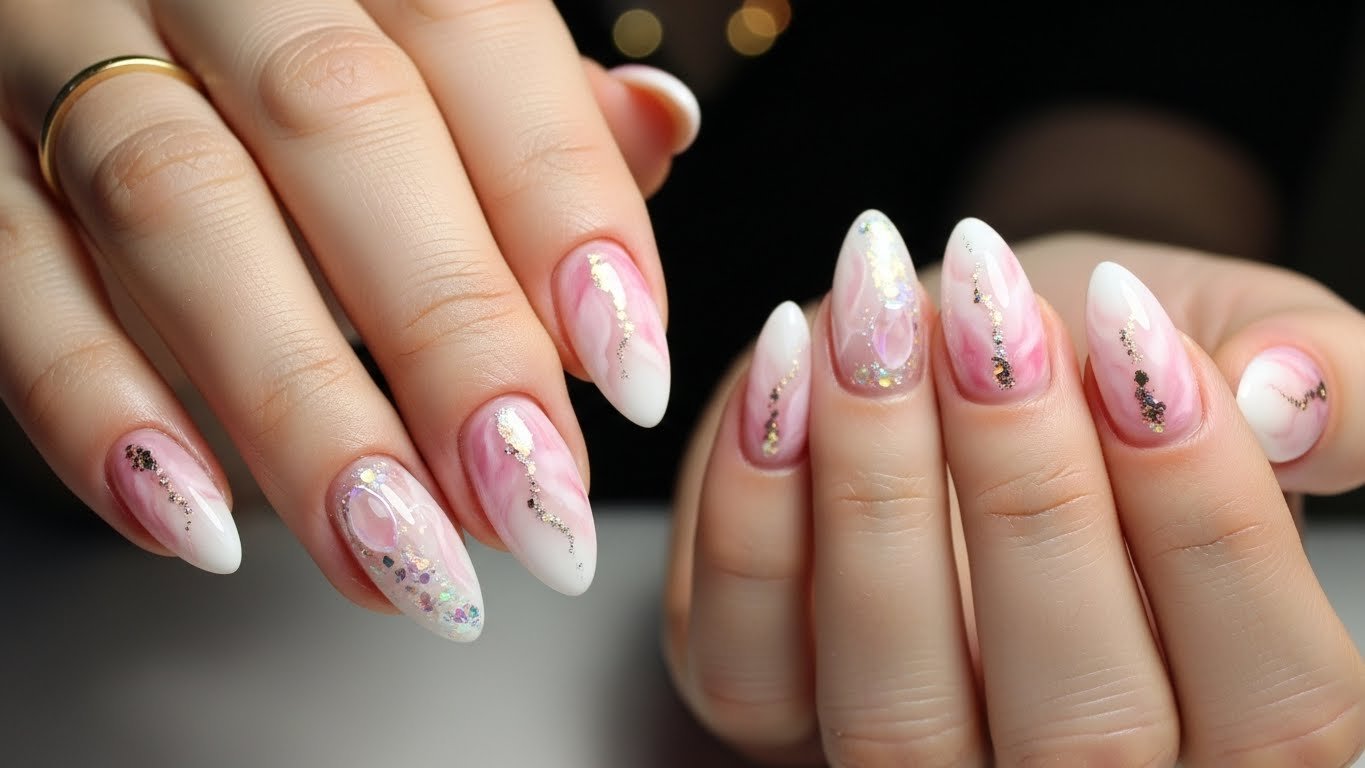 Rose Quartz Crystal Nails