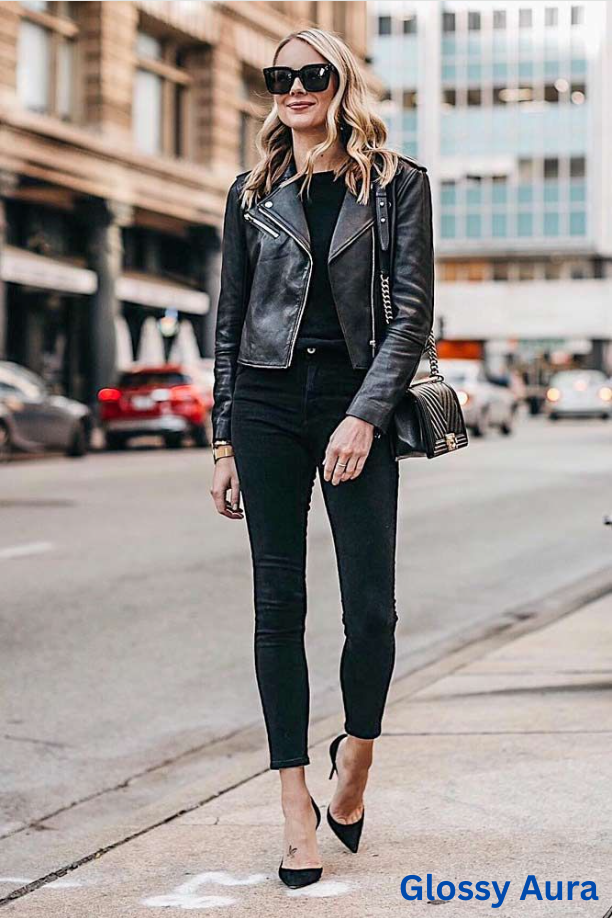 Studded Jacket and Black Skinny Jeans