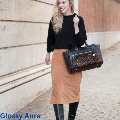 Suede Skirt and Turtleneck