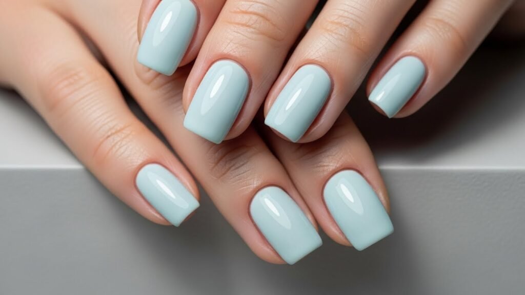 Baby Icy Blue Short Nails