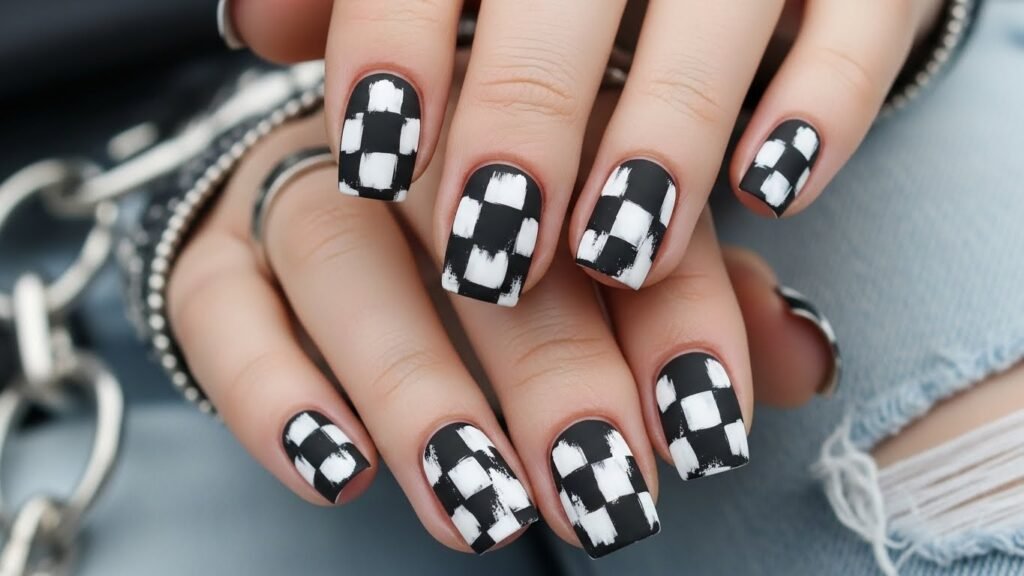 Black & White Checkerboard Grunge