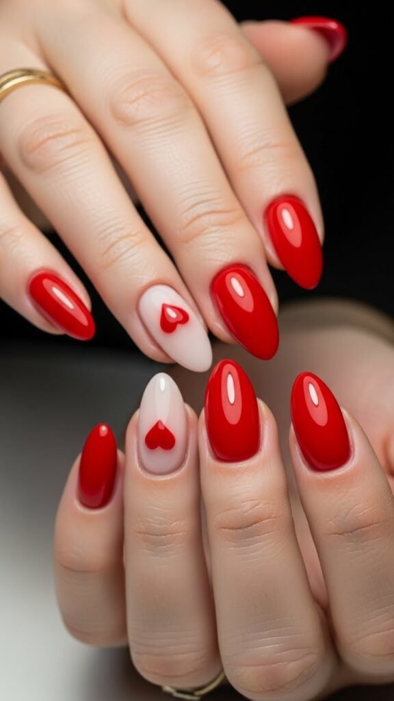 Classic Red Valentine Nails