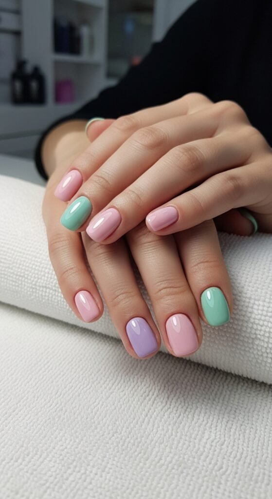 Clean Square Nails with Nude Pink Polish