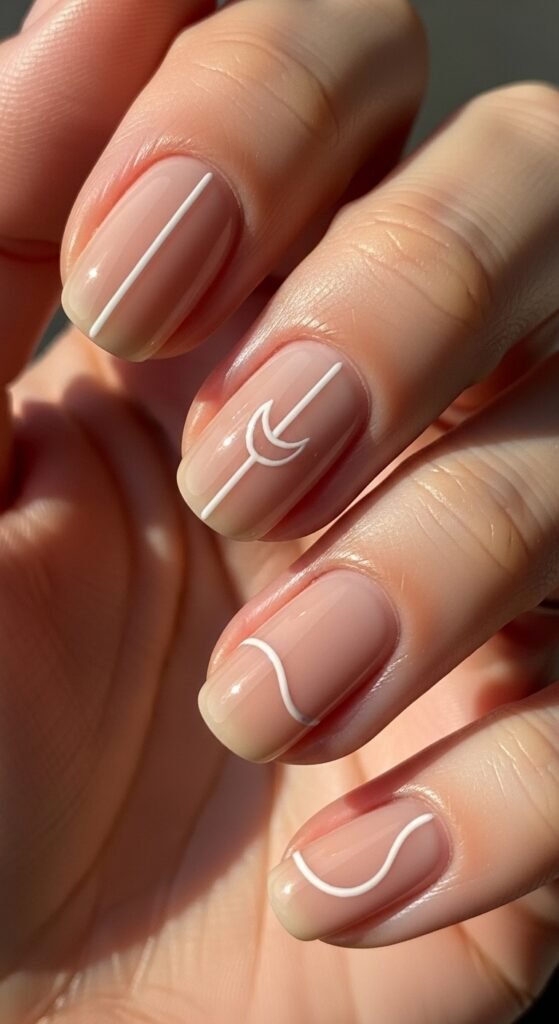Matte Nude Nails with Glossy Tips