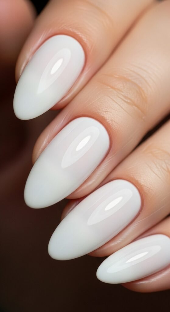 Milky Nude Nails with Tiny Dots