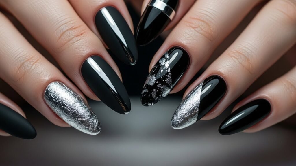Mixed Finish Grunge Nail Set