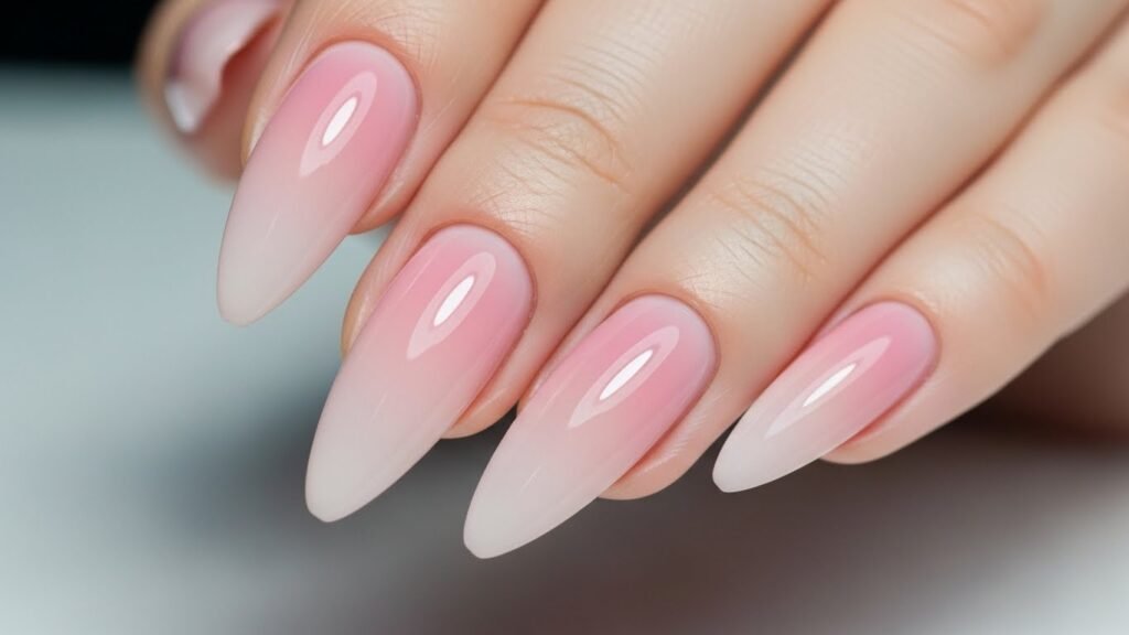 Ombre Stiletto Nails in Pink and Nude