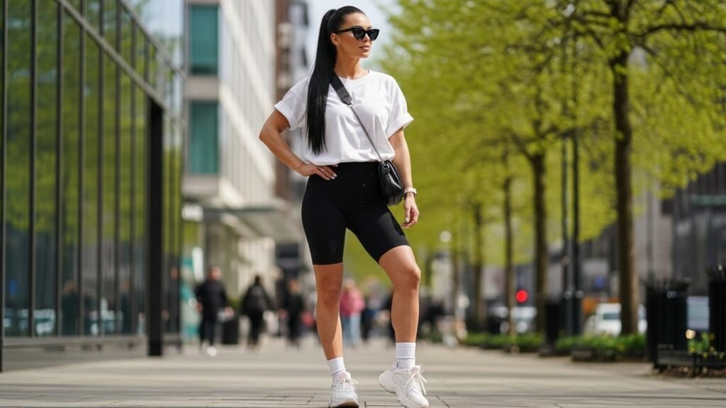 Oversized Tee with Biker Shorts