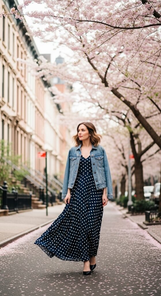 Polka-Dot Maxi Dress