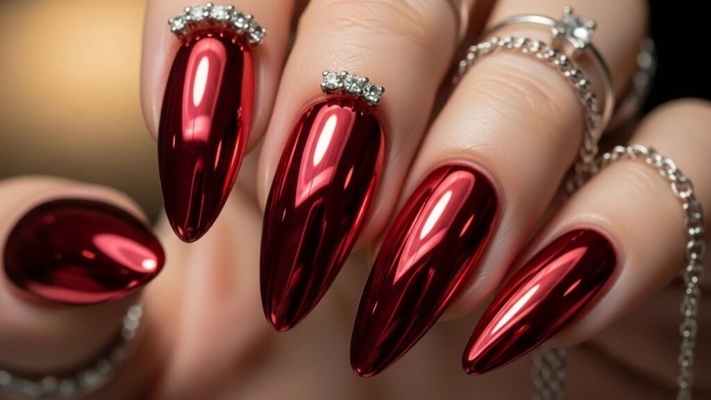 Red Chrome Nails