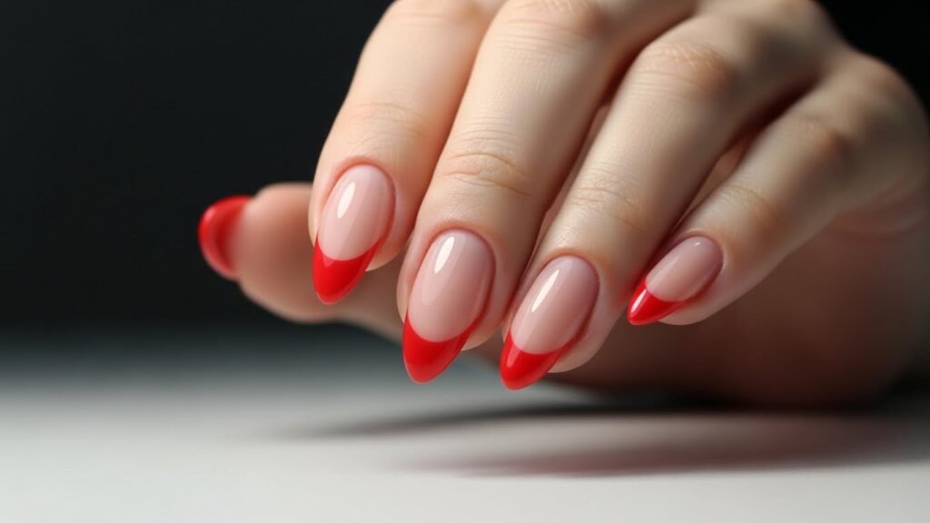Red French Tip Nails