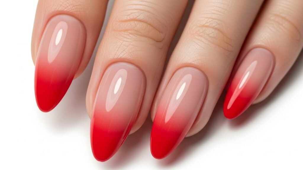 Red Ombré Nails