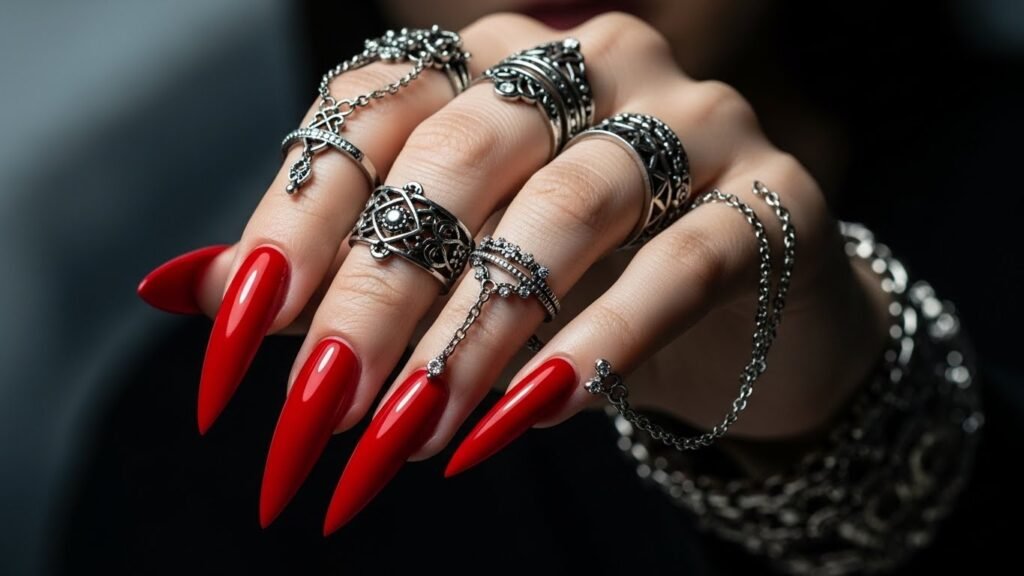 Red Stiletto Nails