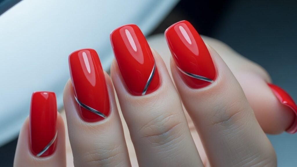 Red with Silver Accents