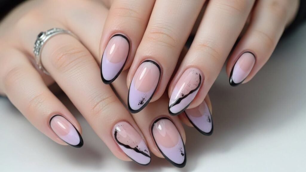 Soft Grunge Pastel Nails