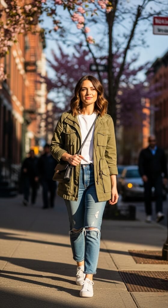 Utility Jacket Styled with Everyday Basics