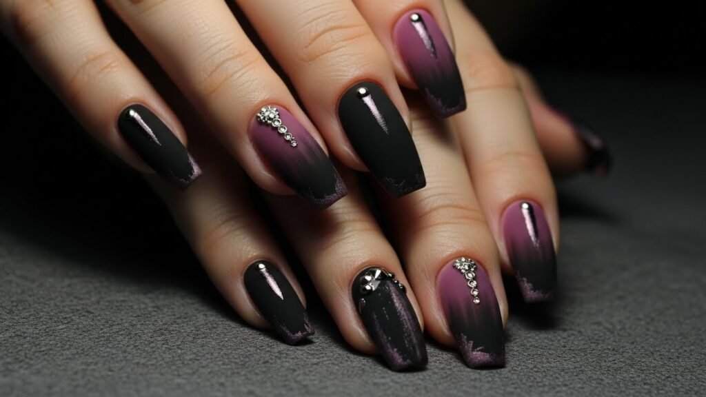 Velvet Matte Dark Nails