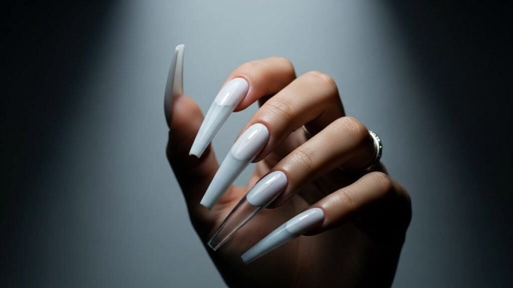 White Chrome + Clear Stiletto