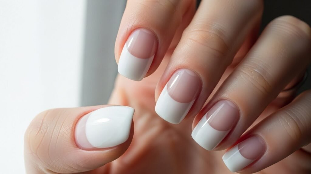 White Chrome with Soft Pink Cuticles
