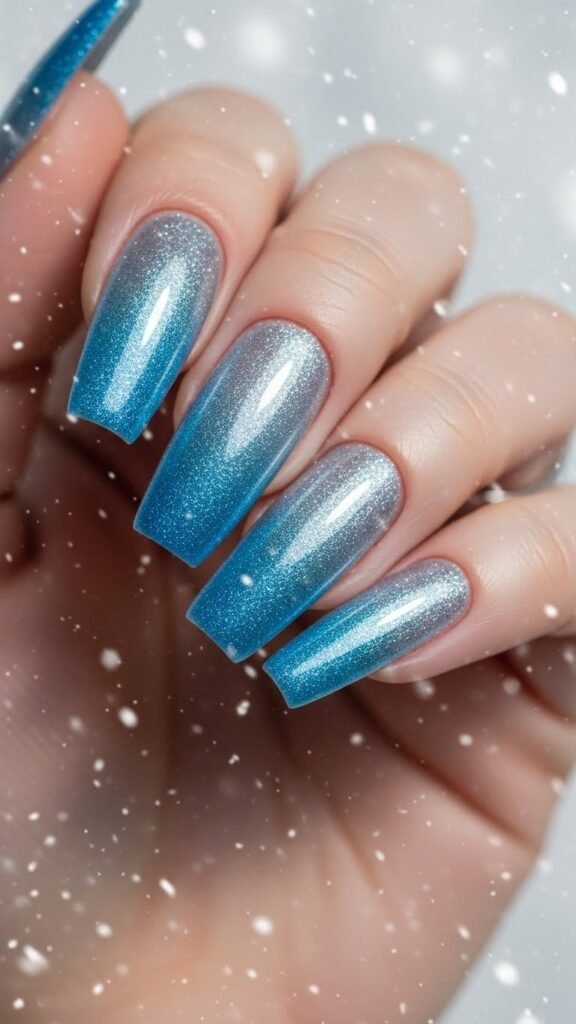 Winter Iceberg Gradient Nails
