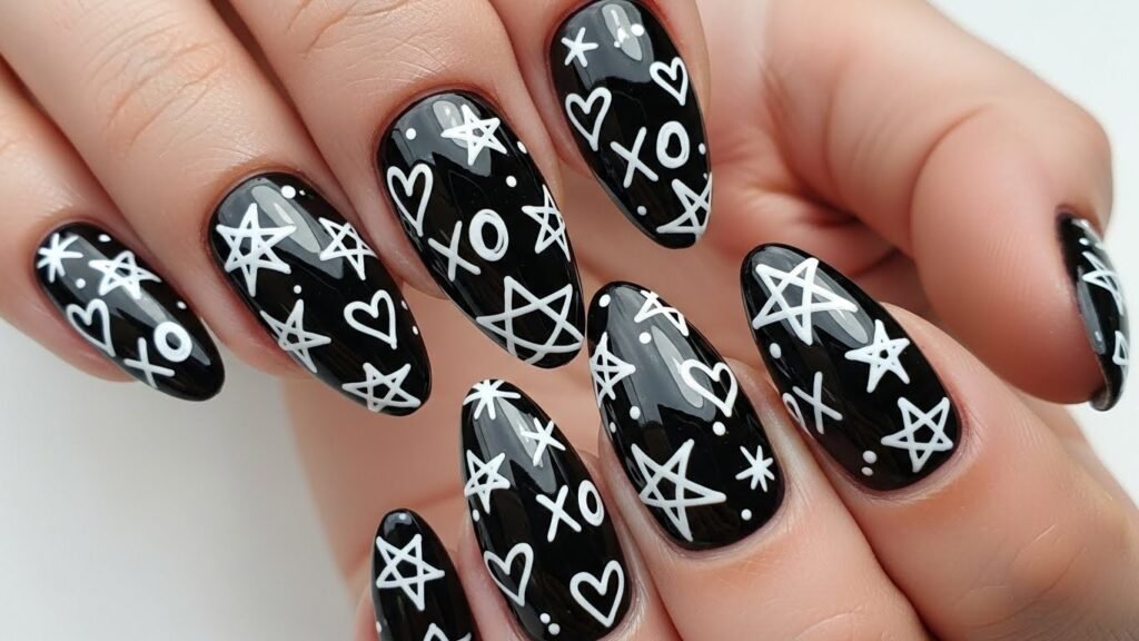 Y2K Grunge Symbol Nails