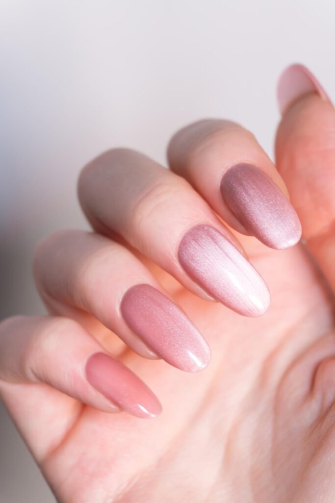 Blush Pink Nails with High Gloss Finish