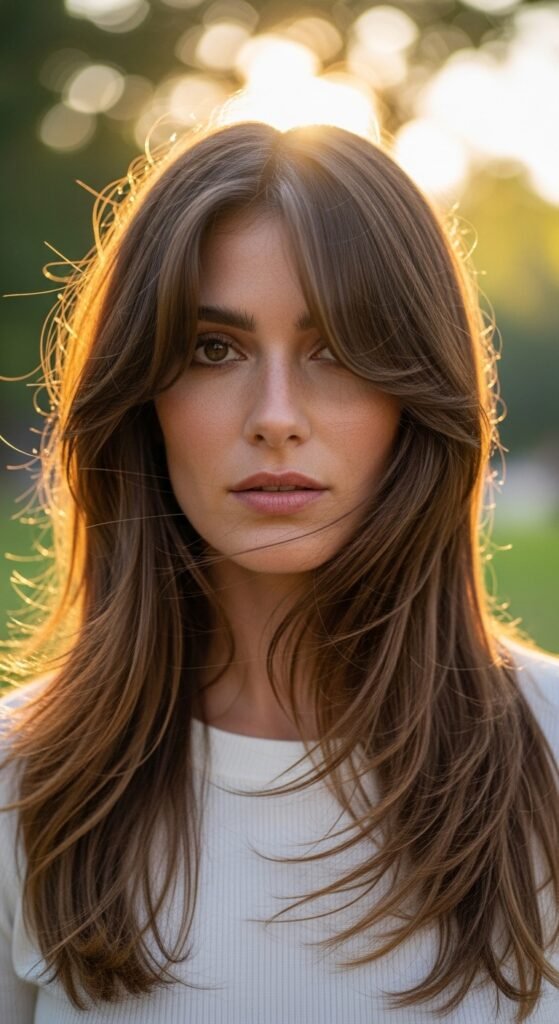 Long Hair Styles with Face-Framing Layers