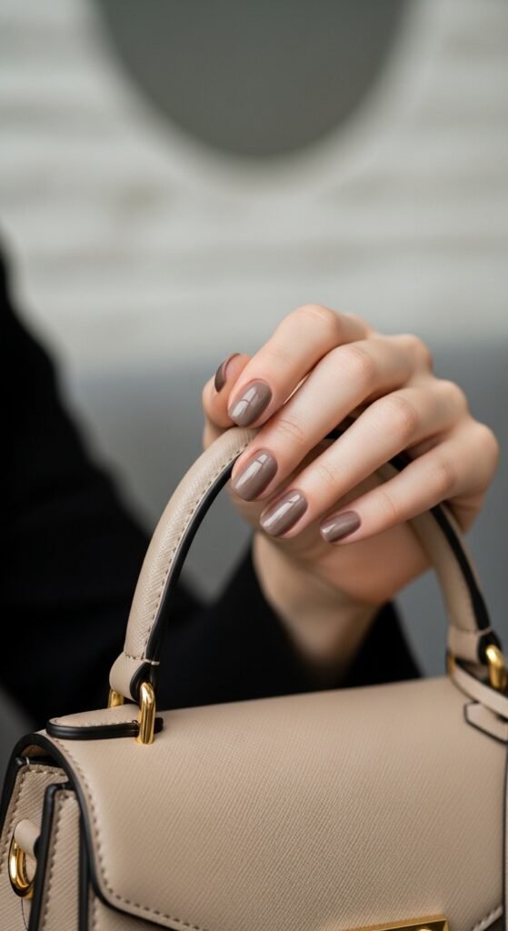 Short Nails in Soft Beige