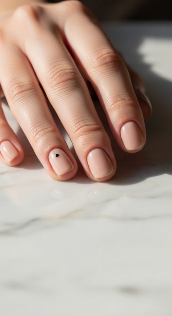 Short Nails with Minimal Dot Detail