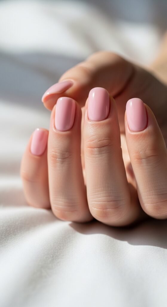 Soft Pink Short Nails
