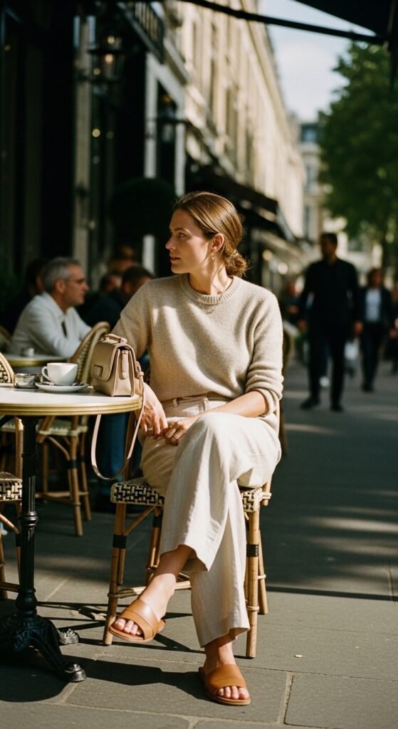 All-Beige Outfit with Mixed Textures