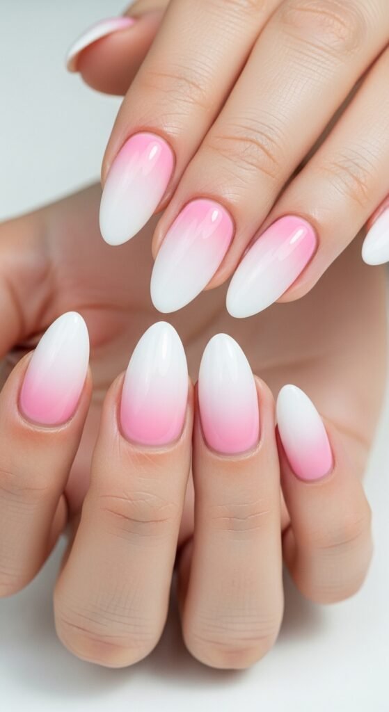 Baby Boomer Almond Nails