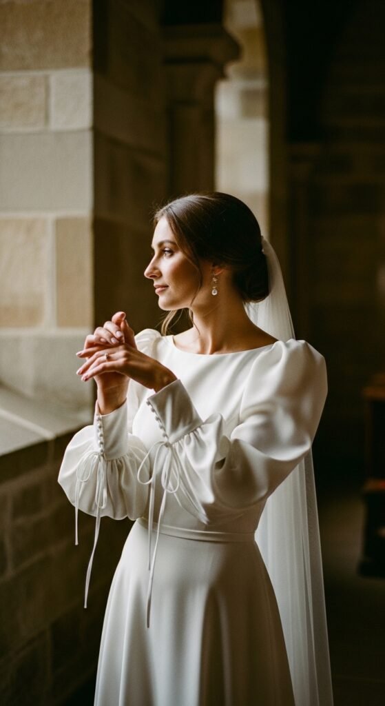 Bishop Sleeve Wedding Dresses with Sleeves