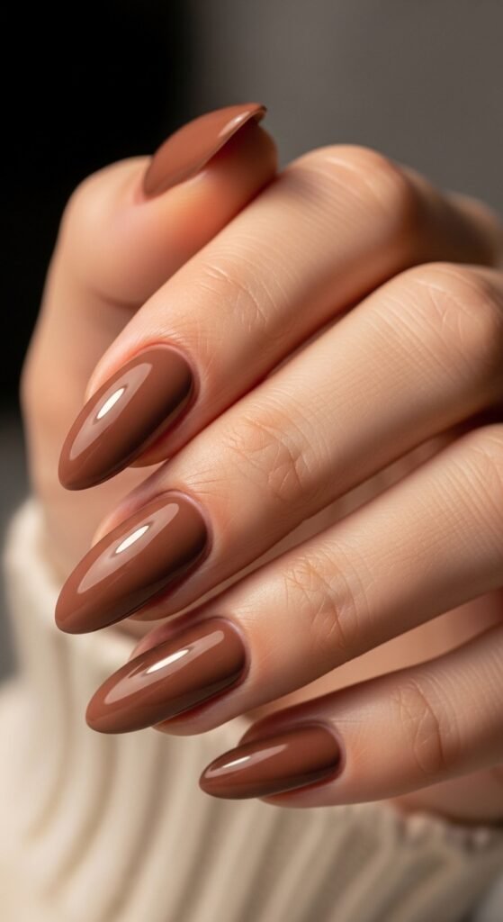 Brown Almond Nails