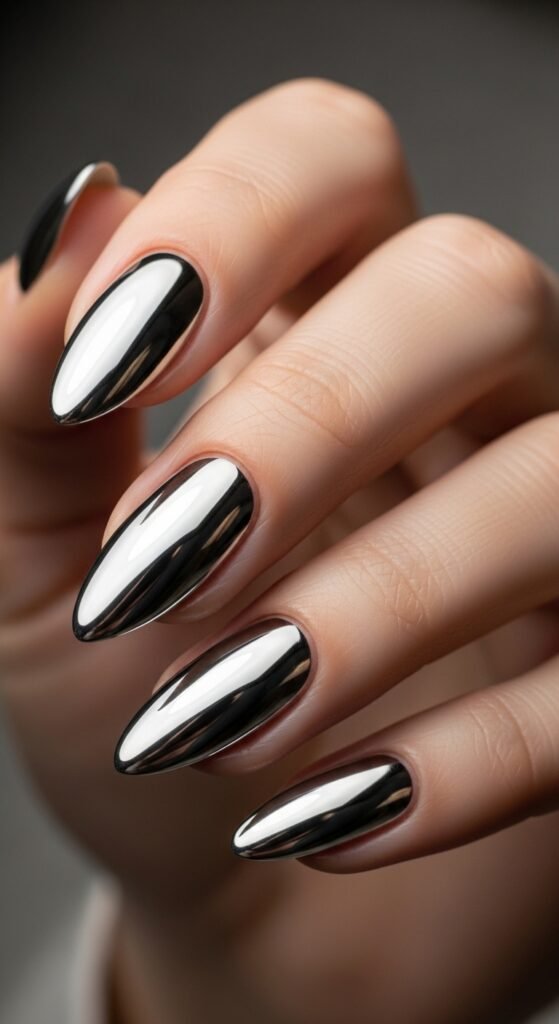 Chrome Almond Nails