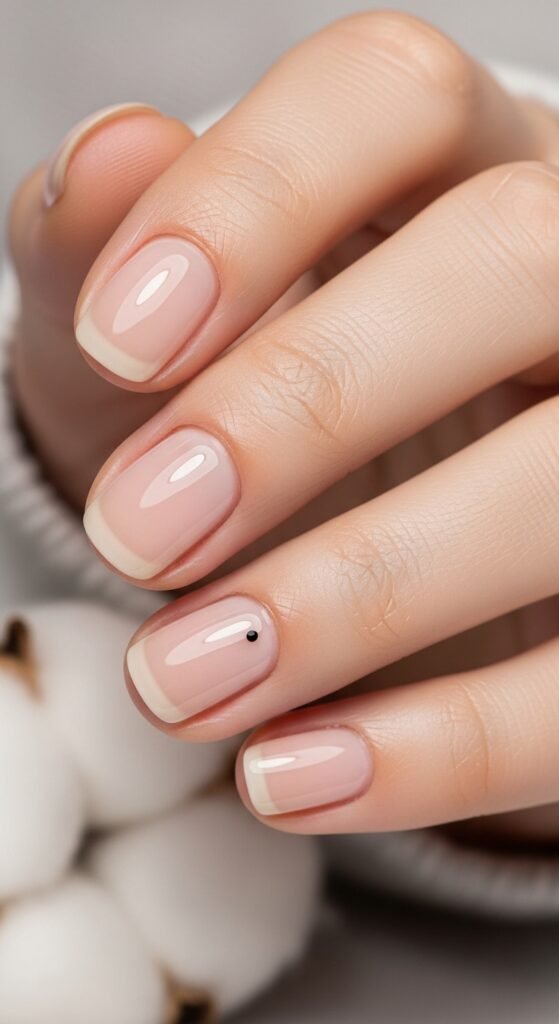 Clear Nails with Tiny Dot Detail