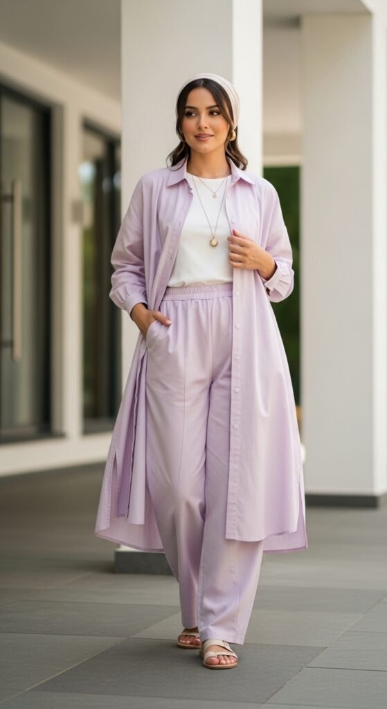 Cotton Co-Ord Set in Soft Pastels