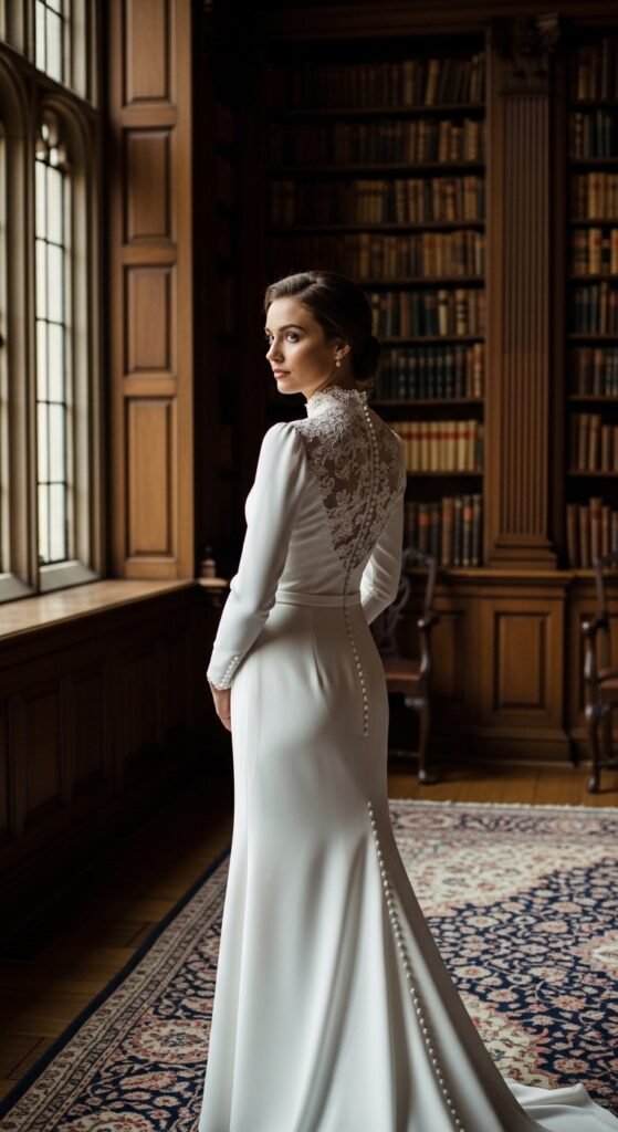 High Neck Wedding Dresses with Sleeves
