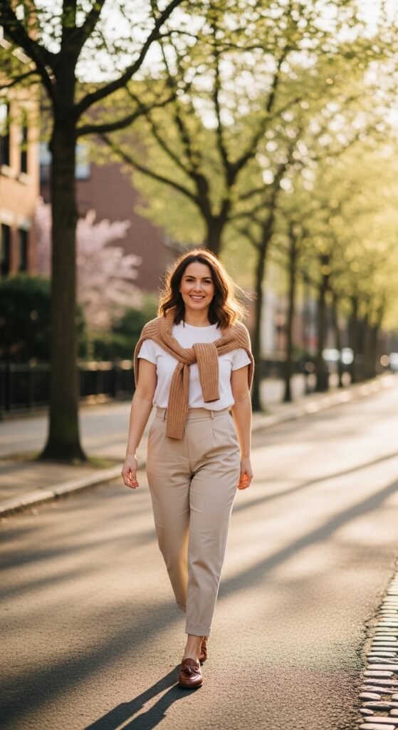 Lightweight Sweater Draped Over the Shoulders