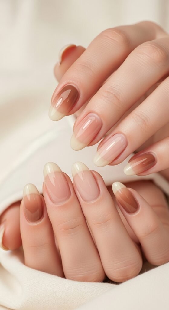 Milky Nude Nails with Gloss Finish