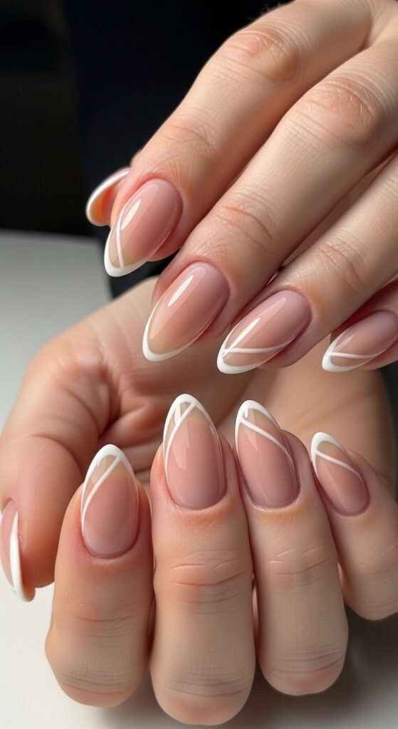 Minimal Almond Nail Art