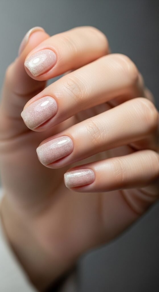Neutral Nails with Matte-Gloss Contrast