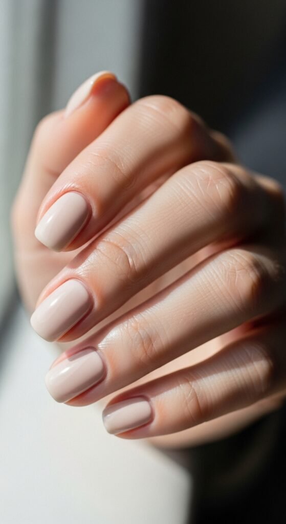 Neutral Short Nails with Clean Finish