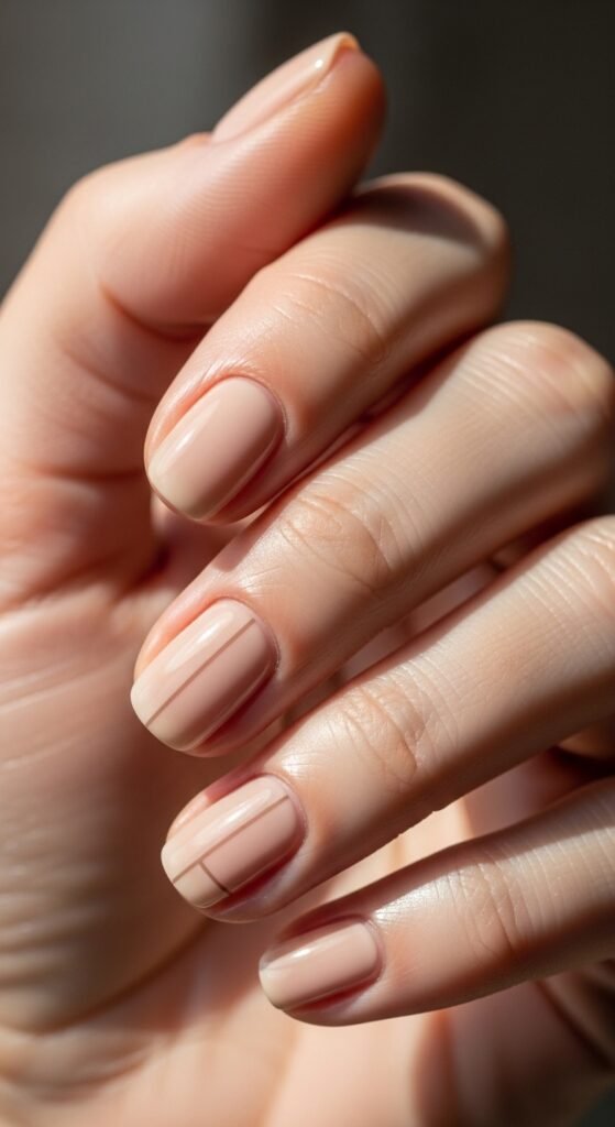 Nude Nails with Negative Space Detail
