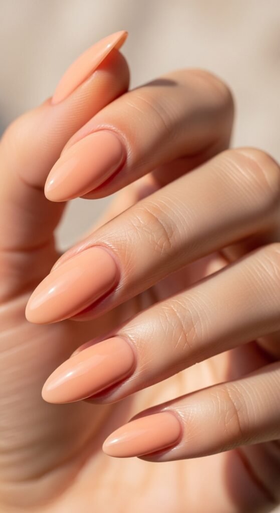 Peach Almond Nails