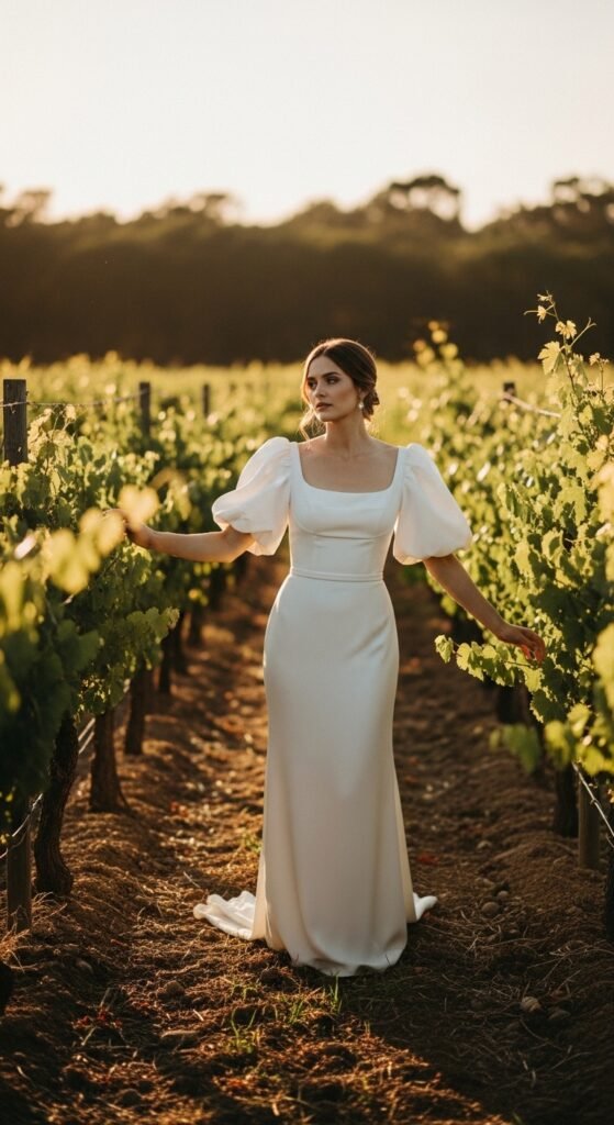 Puff Sleeve Wedding Dresses with Sleeves