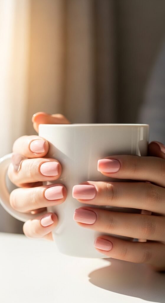 Short Acrylic Pink Nails